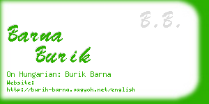 barna burik business card